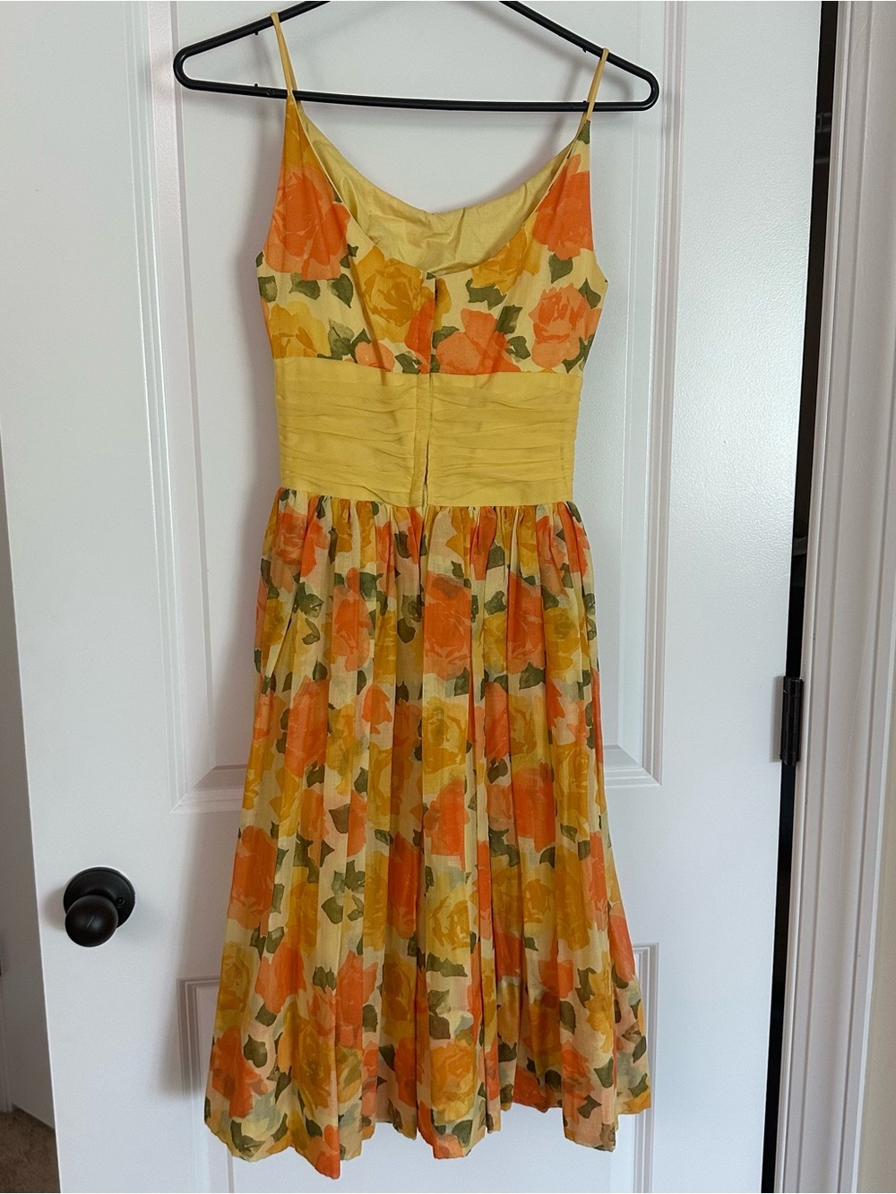 Vintage Yellow and Orange Fit and Flare Dress - Picture 2 of 5